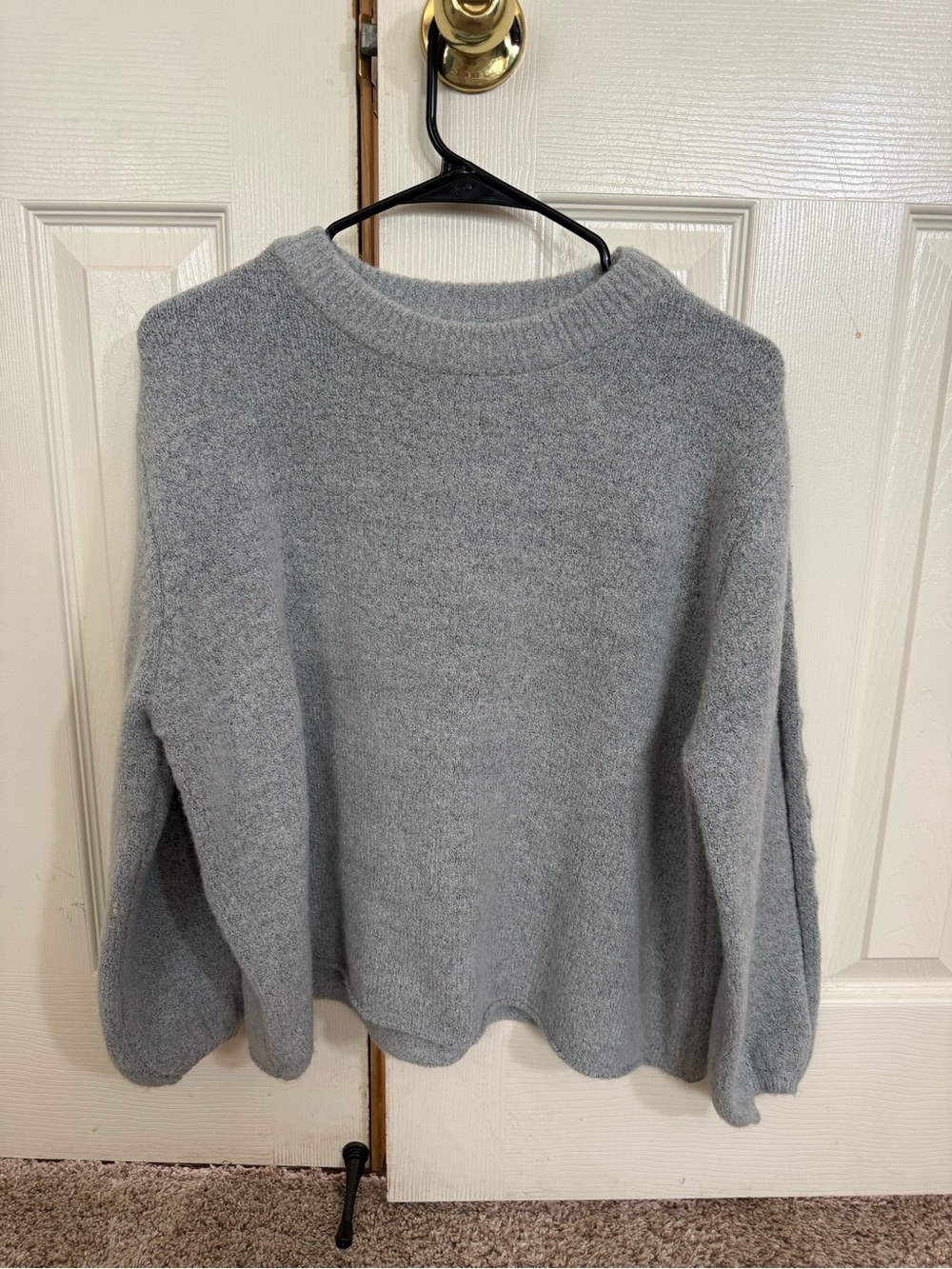 World Market Gray Cutout Sleeve Sweater One Size NWT Wool Blend